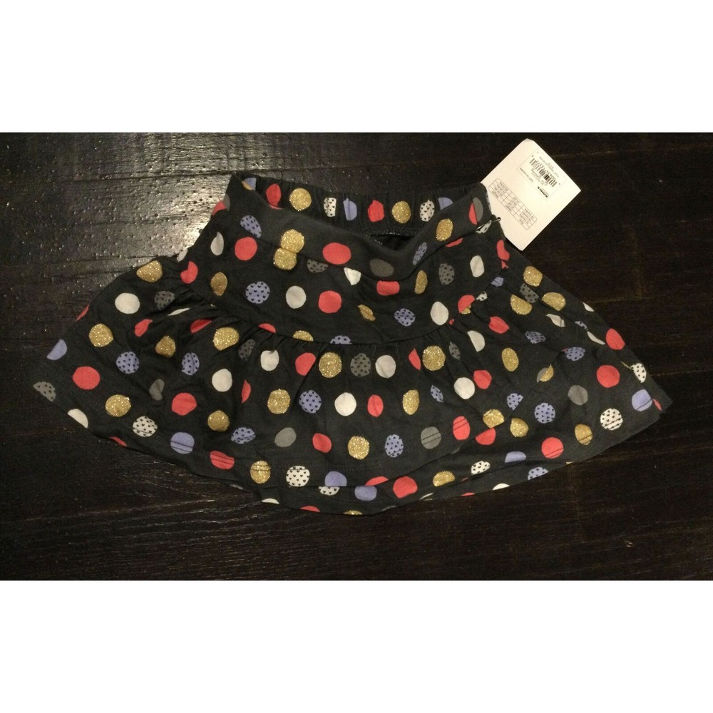 NWT Toddler Girl 2T 24 Month Polka Dot Skort Skirt JUMPING BEANS Sparkle Gold
